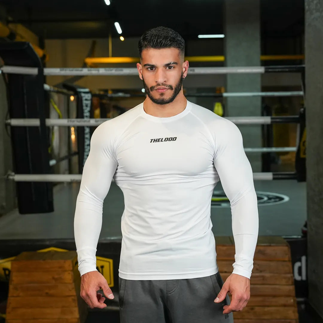 Beyaz Uzun Kollu Compression Body
